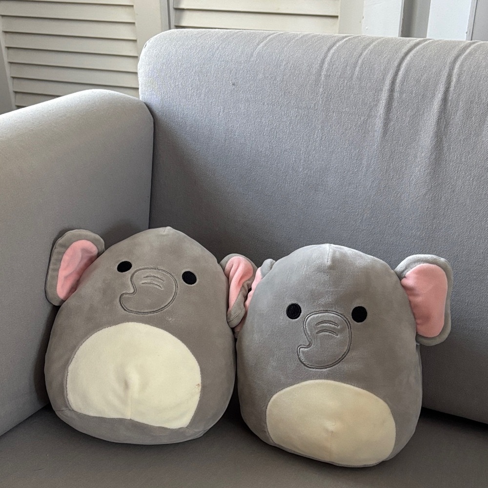 Squishmallows Gray and Pink Elephant Stuffed Animal